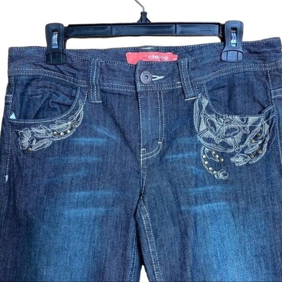 Calvin Klein Choice Blue Embroidered Low Rise Boot Cut Size 28 - Picture 2 of 11